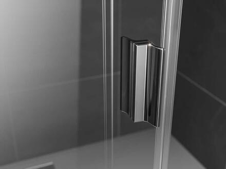 MELINA SPACE - Porte pivotante coulissante, sans seuil. (pivot à gauche) - Hauteur : 200 cm - Epaisseur du verre : 6 mm