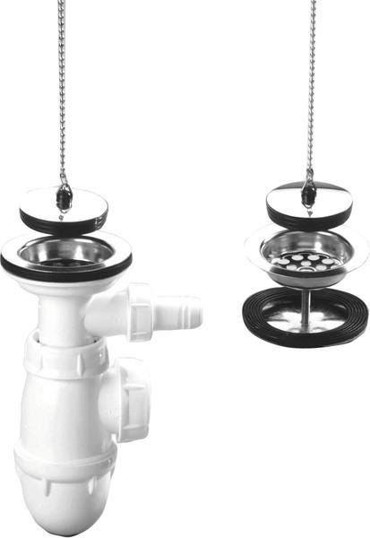 VIDAGE - Complet plastique ø 84 mm - Pour évier grès à double paroi