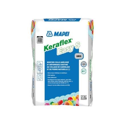 KERAFLEX EASY S - Mortier colle amélioré et déformable C2S1 E destiné à la pose de carrelage en sol et mur intérieurs et extérieurs