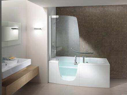 384 - Baignoire combiné en acrylique compact 2 en 1 : baignoire et douche