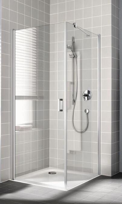 CADA XS - Porte pivotante avec paroi fixe, montage en angle