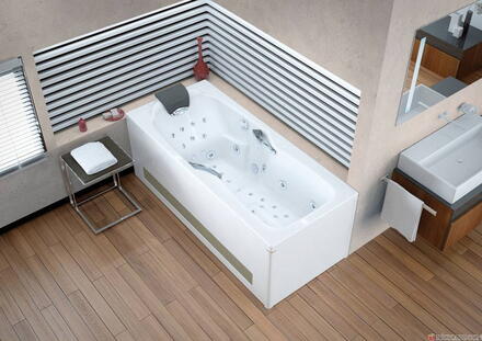 KINEPLUS - Baignoire rectangulaire avec système de massage