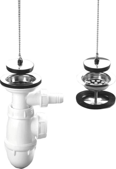 VIDAGE - Complet plastique ø 84 mm - Pour évier grès à double paroi