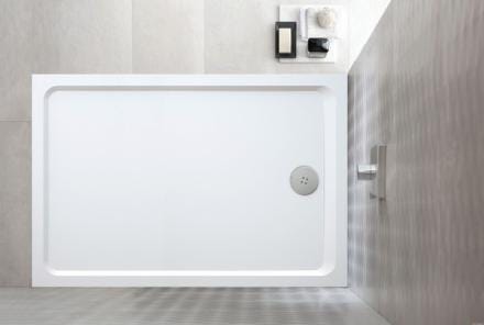 MELUA - Receveur rectangulaire extra-plat en marbrex à encastrer