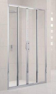 LUNES-2A - Porte 4 panneaux : 2 coulissants + 2 fixes - Hauteur 190 cm - Ep. du verre : 4 mm