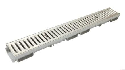 CANIVEAU BAS+GRIL.INOX PASS.  100X13 CAB10API NICOLL  [CAB10API]