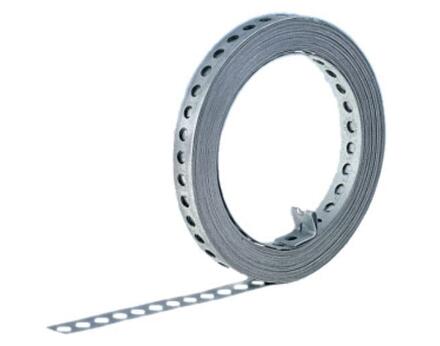 BANDE PERCEE - 17 mm, rectiligne, Rouleau de 10 m, zinguée