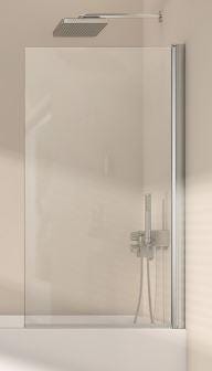 EXCLUSIVITES RICHARDSON PAR ROTH FRANCE - Pare-baignoire pivotant réversible pour montage à droite ou à gauche de la baignoire -  Hauteur : 140 cm - Ep. verre : 6 mm