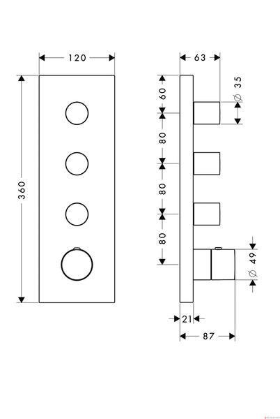 AXOR STARCK - Set de finition pour module thermostatique 3/4"