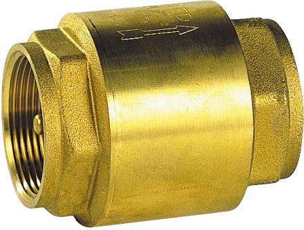 CLAPET DE NON-RETOUR - DOUBLE GUIDAGE - FF - Corps laiton - Obturateur laiton/inox - Joint NBR