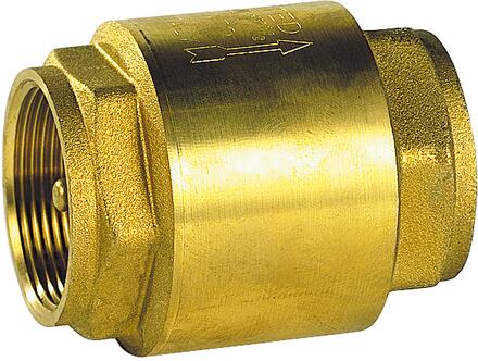 CLAPET DE NON-RETOUR - DOUBLE GUIDAGE - FF - Corps laiton - Obturateur laiton/inox - Joint NBR