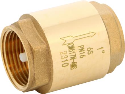 CLAPET DE NON-RETOUR - DOUBLE GUIDAGE - FF - Corps laiton - Obturateur nylon - Joint NBR