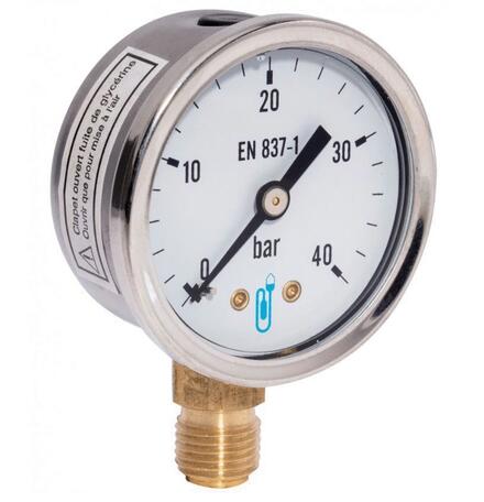 MANOMETRE - Bain de glycérine - Chauffage Industrie - Boîtier inox