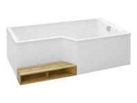 NEO - Baignoire bain-douche d'angle à encastrer en acrylique