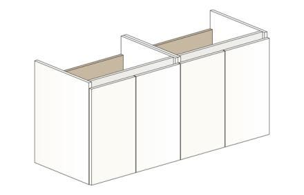MEUBLE S/PLAN EAZY26 4P 120CM BLANC BR.   ENS