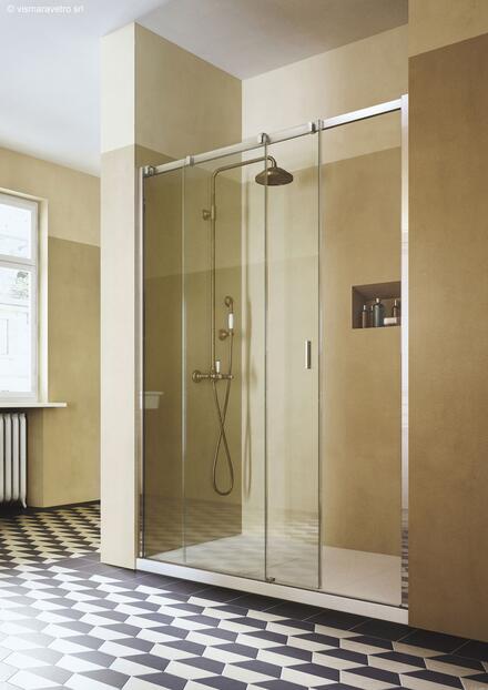 SERIE 8000 - CN - Porte coulissante déclipsable en niche - Hauteur : 200 cm - Ep. du verre : 8 mm