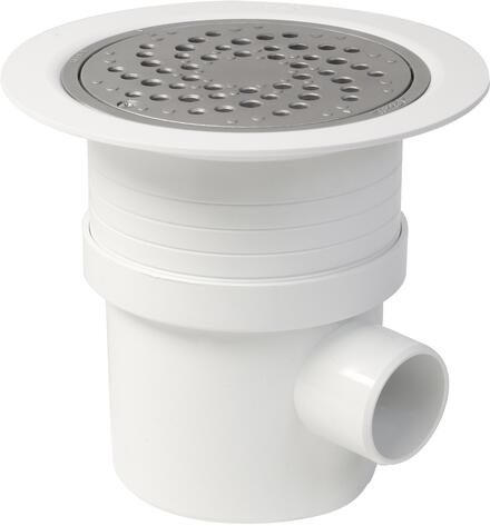 DOCIA - Siphon pour sol plastique avec grille aluminium