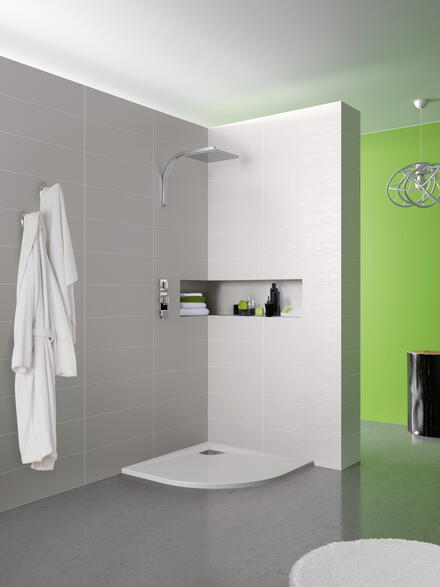 KINESURF - Receveur quart de rond ultra-plat à encastrer en Biotec