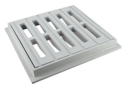 GRILLE SOL+CADRE 20X20 GRIS CLAIR       GRC20 NICOLL  [GRC20]