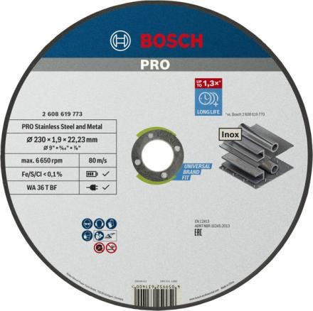 DISQUE TRONC.INOX 230X1.9 BOSCH    2608619773 BOSCH ELECTROPORTATIF  [2608619773]
