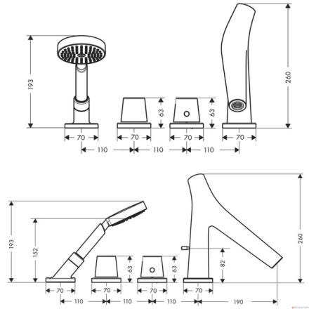 SET FINIT.4T STARCK             AXOR 12426000 HANSGROHE  [12426000]