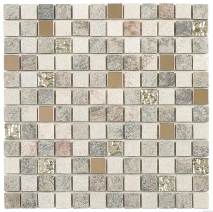 MOSAIQUE MIX - Quartzite, verre et métal