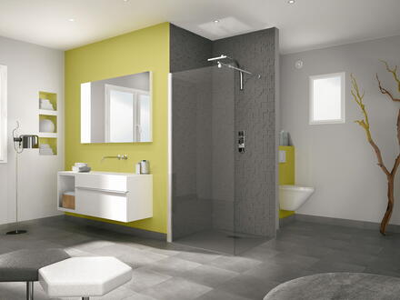 SMART SOLO - Espace de douche ouvert avec une paroi fixe