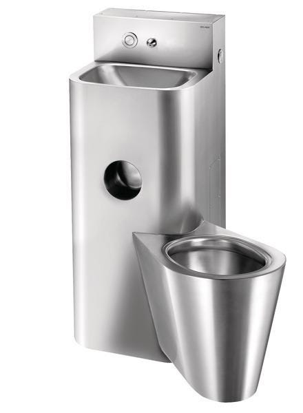 LAVABO+WC SUSP.COMBI KOMPACT DRTE INOX 160300 DELABIE G ET J  [160300]
