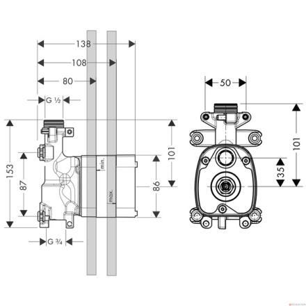 CORPS ENC.DCHTTE STARCK         AXOR 10650180 HANSGROHE  [10650180]