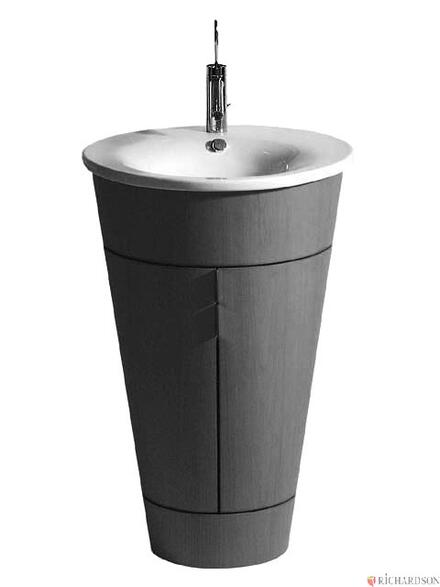 STARCK 1 - Lavabo pour meuble avec trop-plein, plage de robinetterie, et cache trop-plein chromé