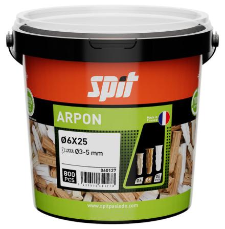 CHEVILLES ARPON D.6X25 -SEAU800- 060127 SPIT PASLODE  [060127]
