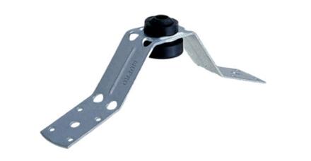 POINT FIXE ET SUPPORT - Fixation de gaine en V insonorisée avec élément insonorisant, électrozinguée