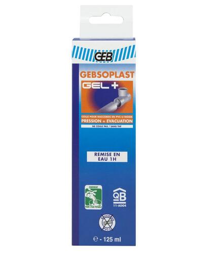 GEBSOPLAST - Gel plus - Colle pression évacuation pour raccords PVC rigides