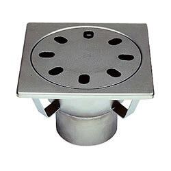 SIPHON SANS REPRISE D'ETANCHEITE - Siphon inox 200x200 à sortie 100