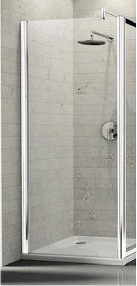 YOUNG F - Paroi fixe pour pose avec une porte en angle pour young S, 1B, 2B - Hauteur 190 cm - Ep. verre 6 mm