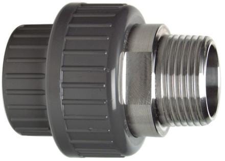 MANCHON A COLLER - A VISSER PVC-U/ACIER INOX METRIQUE - R - Manchon union d'adaptation