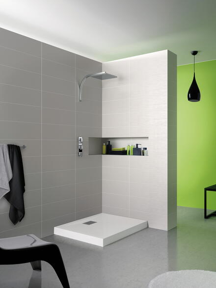 KINECOMPACT - Receveur rectangulaire ultra-plat à poser en Biotec