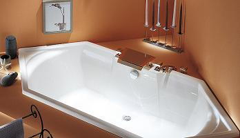 DIAMANT - Baignoire losange en acrylique avec pieds réglables