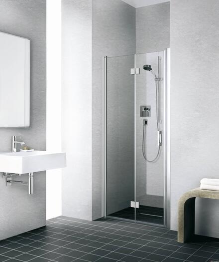 LIGA - Porte pivotante repliable, ouverture vers l'intérieur et l'extérieur - Hauteur : 200 cm - Ep. du verre : 5 mm