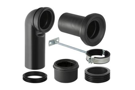 KIT RACCORD. MONOLITH P/WC SOL NOIR 131082161 GEBERIT  [131.082.16.1]