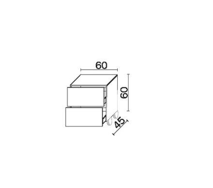 MEUBLE BAS VILLAGE+ROUES 60X45 MELA B172240LL