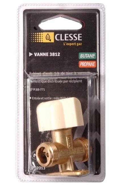 ACCESSOIRES POUR BUTANE ET PROPANE EN RECIPIENT - Gamme sous coque - Vanne 1/4 tour