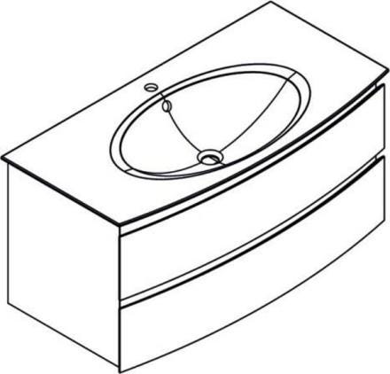 MEUBLE VASQUE BEL-AMI L125 2TR LAQUE  1820341 DECOTEC  [1820341]