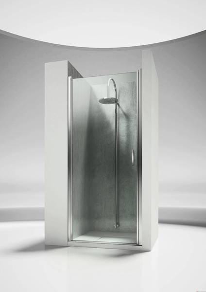 LINEA - Porte pivotante, ouverture à 180° vers l'intérieur et vers l'extérieur à fermeture magnétique - Hauteur 195 cm - Ep. du verre 6 mm