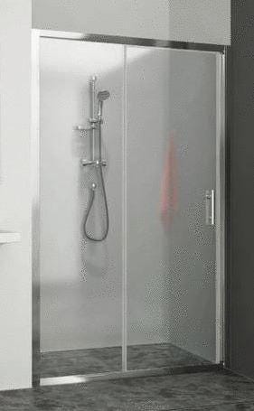 EQUI - Porte coulissante déclipsable réversible - Hauteur : 190 cm - Ep. du verre : 5 mm (porte coulissante) et 4 mm (partie fixe)