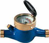 COMPTEUR D'EAU - 1ère prise MM - Compteur de vitesse à turbine à à jets multiples - Cadran noyé
