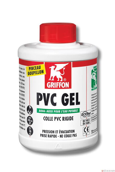 PVC GEL AQUA - Colle PVC rigide thixotrope à prise rapide, sans THF