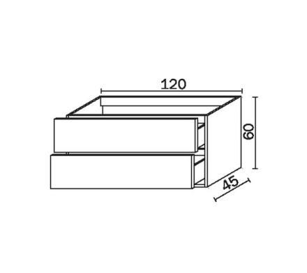 MEUBLE S/V 2TR 120X60 LEA           B184090LL
