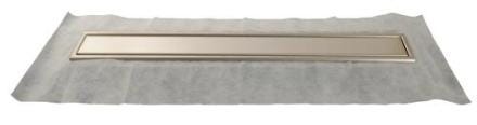 FLOOR LINE - Caniveau de sol à maçonner pour douche à l'italienne à insérer dans la chape - Pack complet comprenant : bonde, cadre et grille inox Caro
