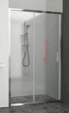 EQUI - Porte coulissante déclipsable réversible - Hauteur : 190 cm - Ep. du verre : 5 mm (porte coulissante) et 4 mm (partie fixe)
